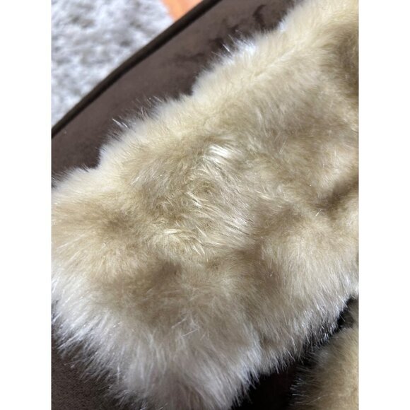 Kate Spade Kids Faux Fur Coat 24M Light Brown Collared - Picture 6 of 9